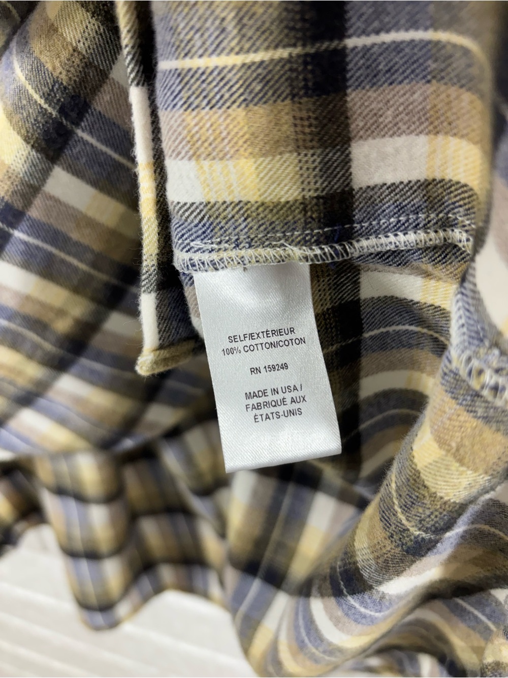 Relaxed Plaid Button-Down Shirt in Beige and Olive - Picture 6 of 6
